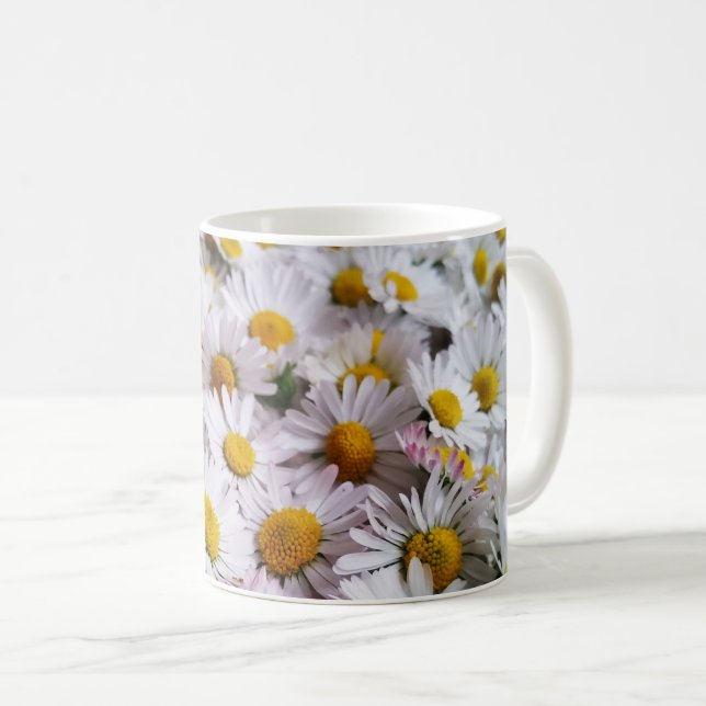 Daisy flower coffee mug (Front Right)
