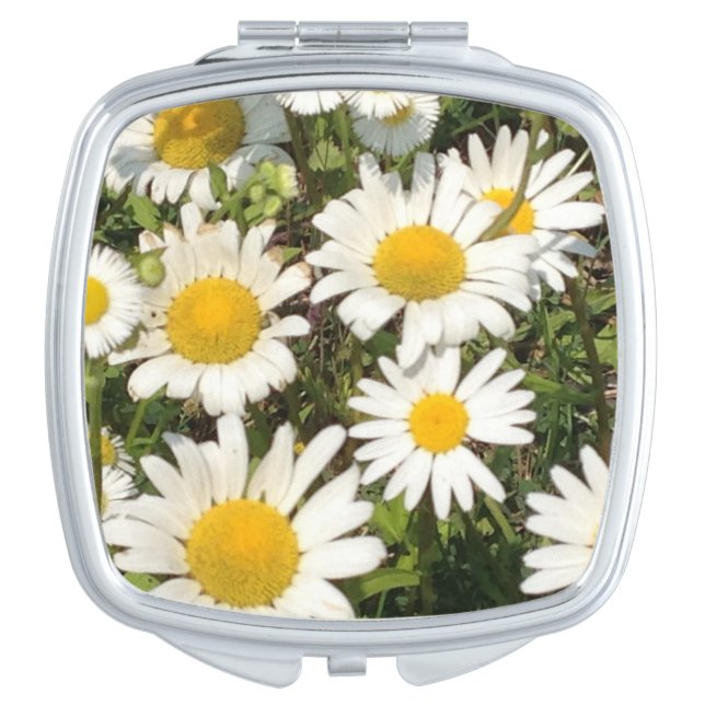 Daisy flower compact mirror (Front)