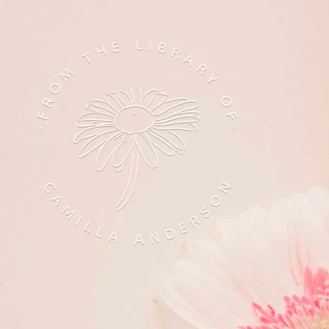 Daisy Flower Custom Name From The Library Book Embosser | Zazzle