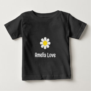  Daisy flower Custom Name Personalized Baby Girl Baby T-Shirt