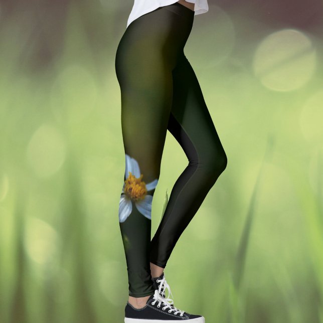Daisy Flower Dark Green Leggings (Creator Uploaded)