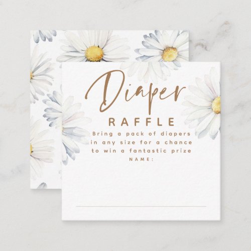 Daisy Flower Diaper Raffle Baby Shower Tickets Enclosure Card