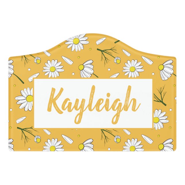 Daisy Flower Door Sign (Small Crest Front)