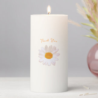 Daisy Flower Dream – Summer Botanical Thank You Pillar Candle