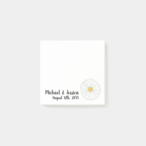 Daisy Flower Floral Bridal Shower Wedding Favor Post_it Notes