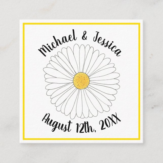 Daisy Flower Floral Daisies Petals Garden Party Enclosure Card (Front)