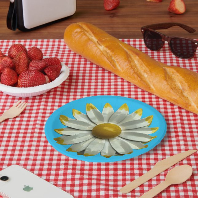 Daisy Flower - Floral Spring Summer Garden Party Paper Plates (Picnic)