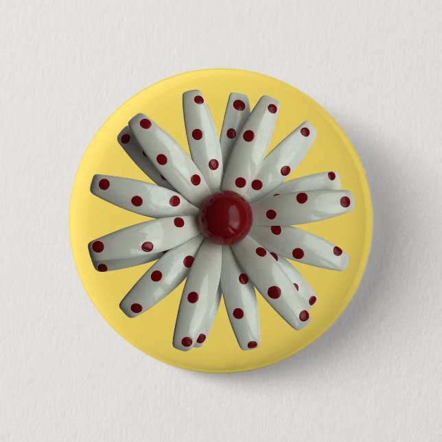Daisy Flower - Floral Spring Summer Garden Wedding Button (Front)
