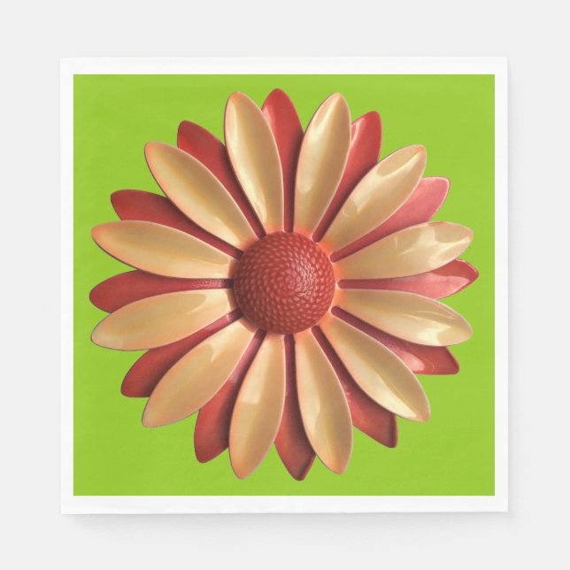 Daisy Flower - Floral Spring Summer Garden Wedding Napkins (Front)