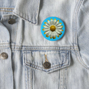 Daisy Flower - Floral Spring Summer Present Decor Button