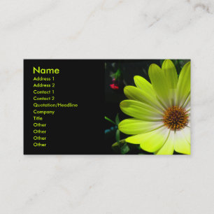 Daisy Flower Fluorescent Yellow Business Card