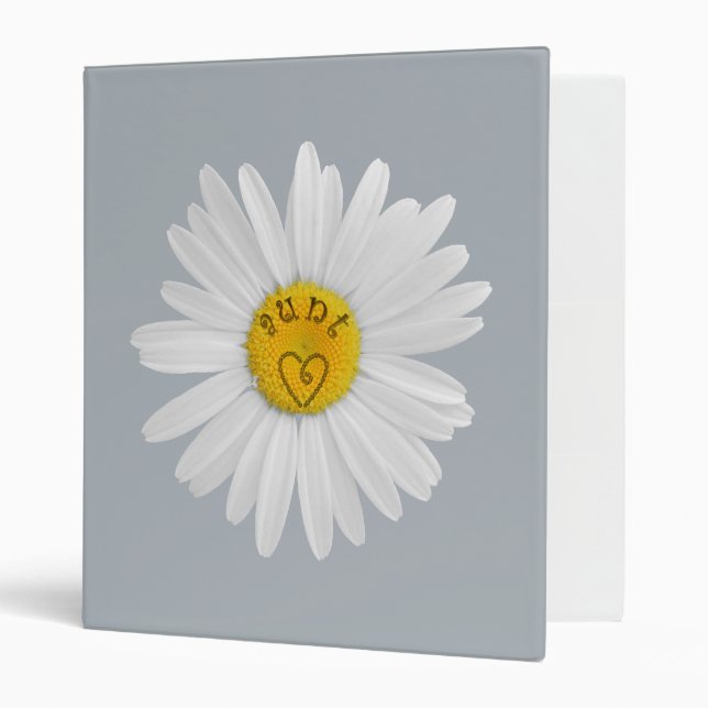 Daisy Flower For Aunt Art Customize Background 3 Ring Binder (Front/Inside)