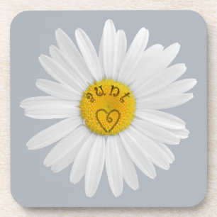 Daisy Flower For Aunt Art Customize Background Coaster