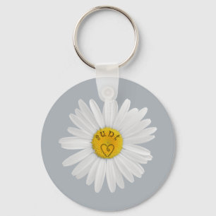 Daisy Flower For Aunt Art Customize Background Keychain