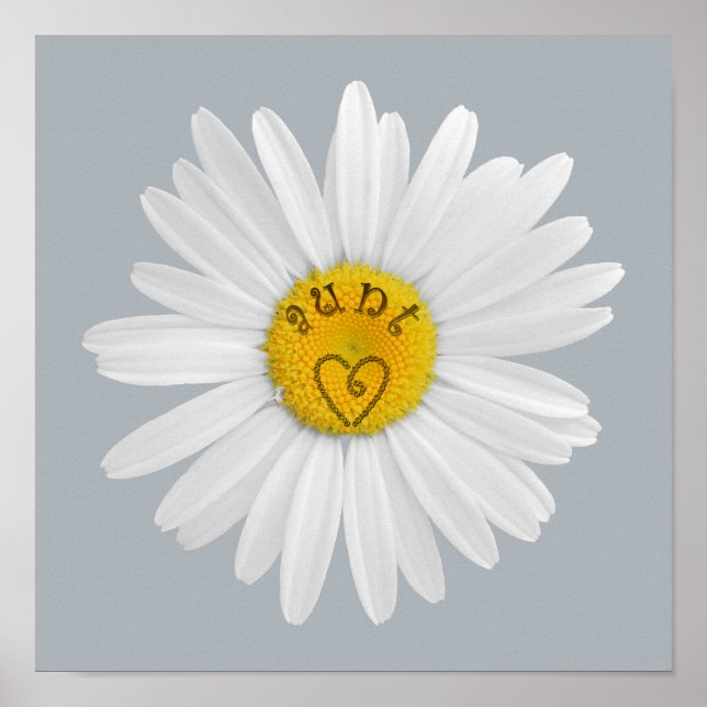 Daisy Flower For Aunt Art Customize Background Poster (Front)