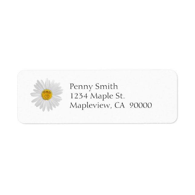 Daisy Flower For Mom Art Customize Background Label (Front)