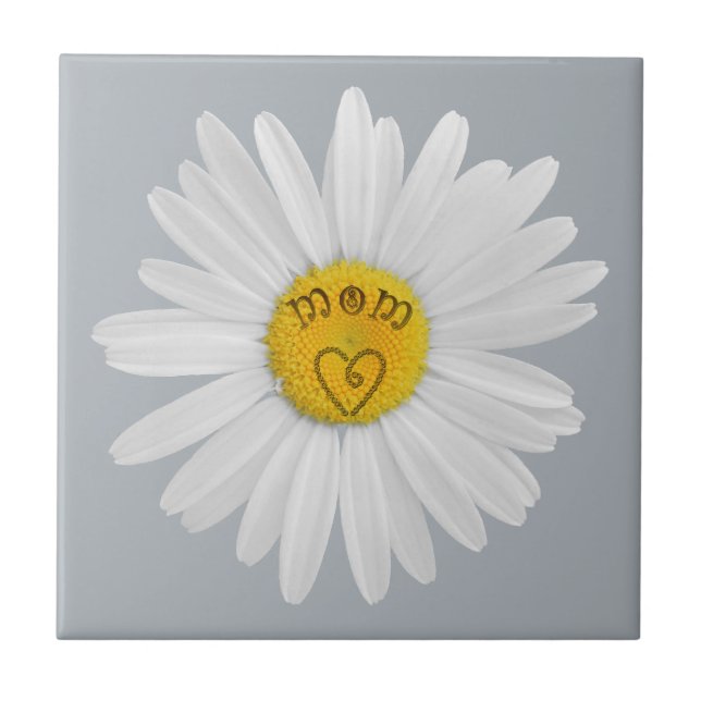 Daisy Flower For Mom Art Customize Background Tile (Front)