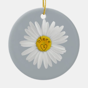 Daisy Flower For Niece Art Customize Background Ceramic Ornament