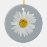 Daisy Flower For Sister Art Customize Background Ceramic Ornament at Zazzle