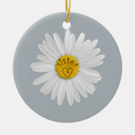 Daisy Flower For Sister Art Customize Background Ceramic Ornament