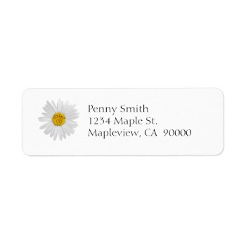 Daisy Flower For Sister Art Customize Background Label by warrior_woman at Zazzle