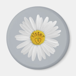 Daisy Flower For Sister Art Customize Background Magnet