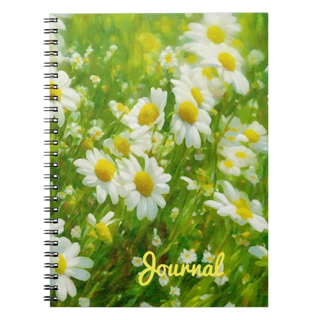 Daisy Flower Garden Art Notebook Journal (Front)