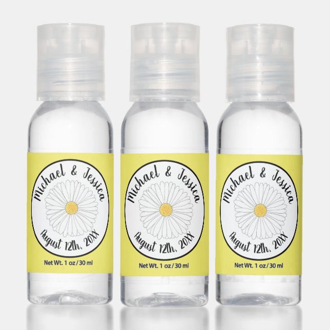 Daisy Flower Garden Party Bridal Shower Wedding Hand Sanitizer (Set)