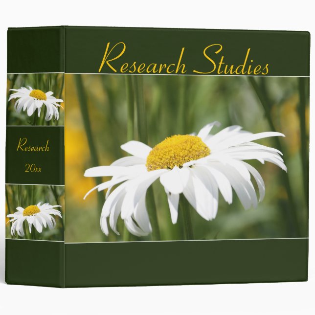 Daisy flower garden themed design 3 ring binder (Front/Spine)