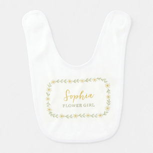 Daisy Flower Girl Custom Name Wedding Baby Bib