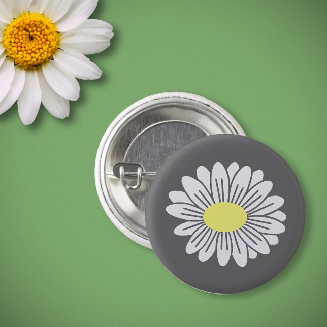 Daisy Flower Gray Button (Daisy Flower Gray Button)