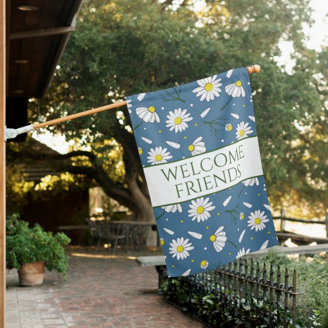 Daisy Flower House Flag (In SItu)