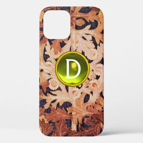 DAISY FLOWER IN BROWN FLORAL YELLOW GEM MONOGRAM  iPhone 12 CASE