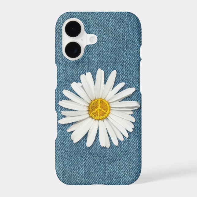 Daisy Flower Inner Peace Symbol Sign - Denim Jeans Case-Mate iPhone Case (Back)