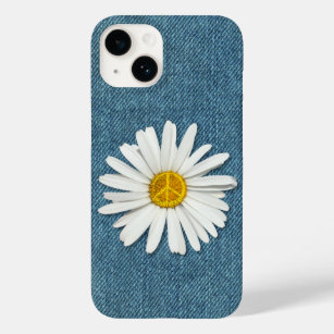 Daisy Flower Inner Peace Symbol Sign - Denim Jeans Case-Mate iPhone 14 Case