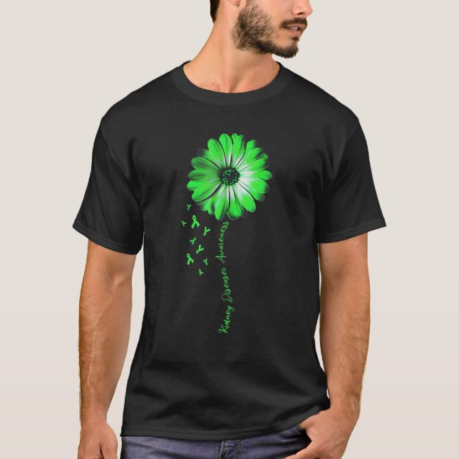 Daisy Flower Kidney Disease Awareness Gifts T-Shirt (Front)