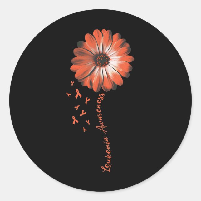 Daisy Flower Leukemia Awareness Gifts  Classic Round Sticker (Front)