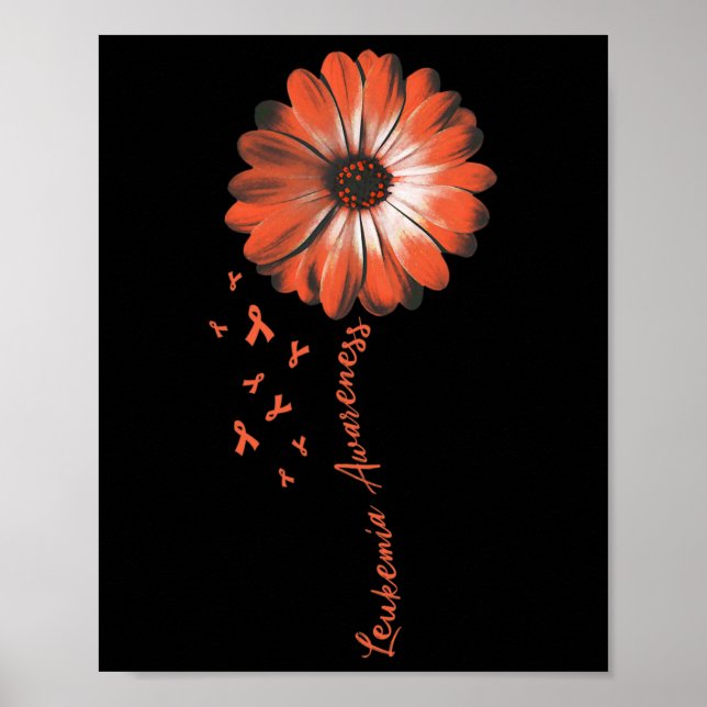 Daisy Flower Leukemia Awareness Gifts  Poster (Front)