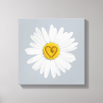 Daisy Flower Love Art Customize Background Canvas Print by warrior_woman at Zazzle