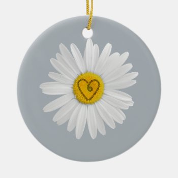 Daisy Flower Love Art Customize Background Ceramic Ornament by warrior_woman at Zazzle