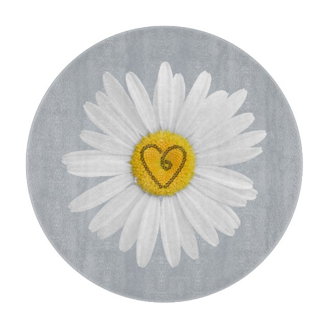 Daisy Flower Love Art Customize Background Cutting Board (Front)