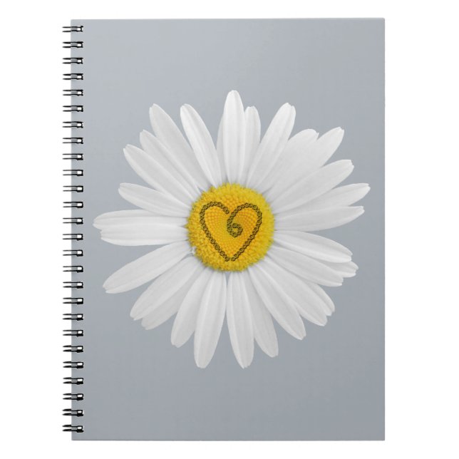 Daisy Flower Love Art Customize Background Notebook (Front)