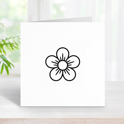 Daisy Flower Loyalty Get One Free Punch Card Rubber Stamp