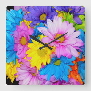 Daisy Flower Mix Clock