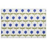 Daisy Flower Ocean Blue Floral Patterned Fabric