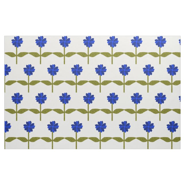 Daisy Flower Ocean Blue Floral Patterned Fabric (Fat Quarter)