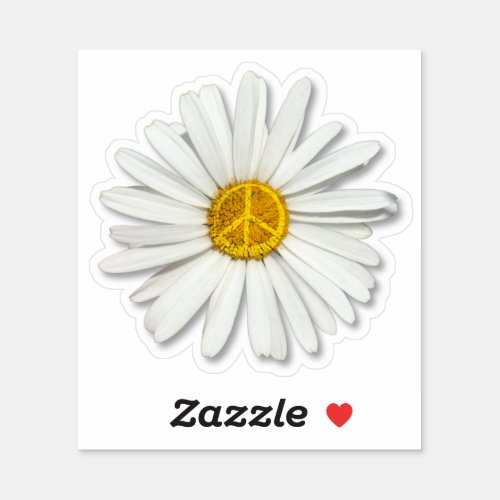 Daisy Flower of Inner Peace Symbol Sign _ Hippie Sticker
