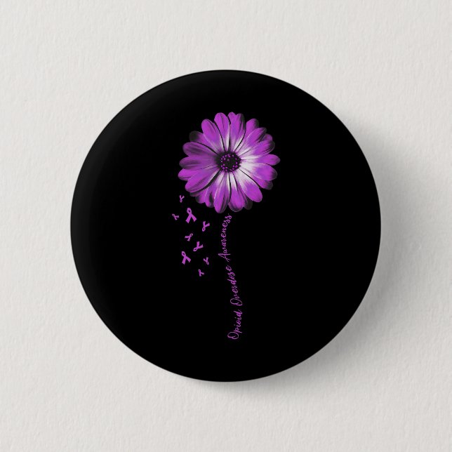 Daisy Flower Opioid Overdose Awareness Gifts  Button (Front)