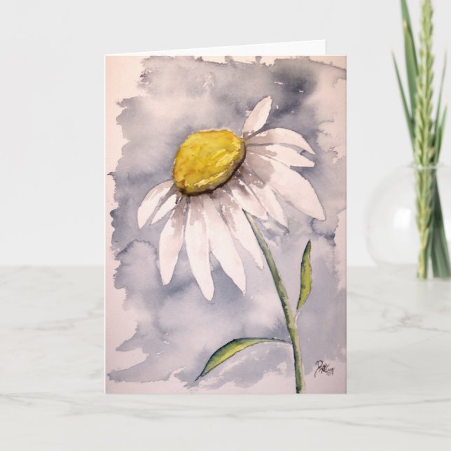 Daisy flower painting art gift card (Front)