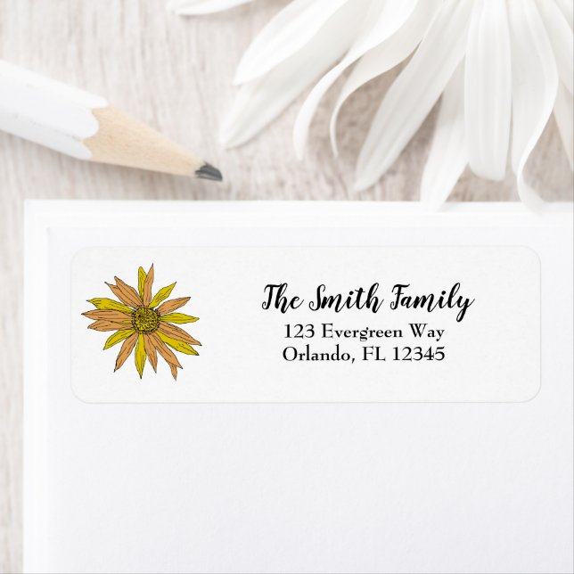 Daisy Flower Painting Illustration Label (Insitu)